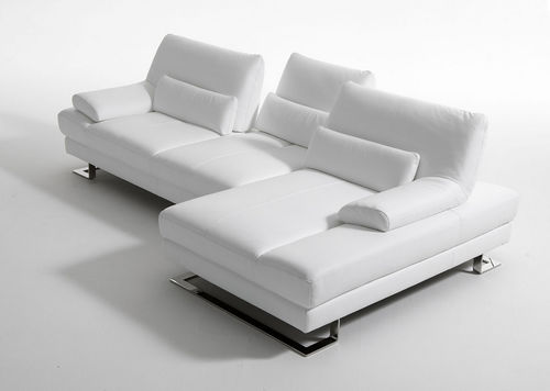 Canapé d'angle - AURORA 1036 - Marinelli - contemporain / en cuir / blanc