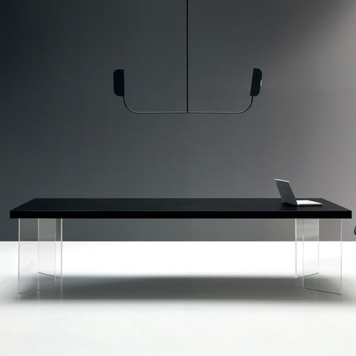 Table de réunion contemporaine - KYO - Martex - en bois / en verre / rectangulaire