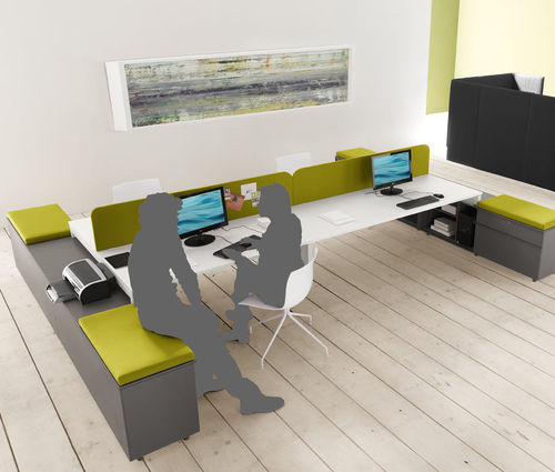 Bureau pour open space - YARD - Martex - contemporain / en stratifié / en verre