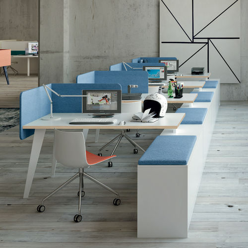 Bureau pour open space - SPINE VERTEBRA - Martex - contemporain / en bois / avec rangement