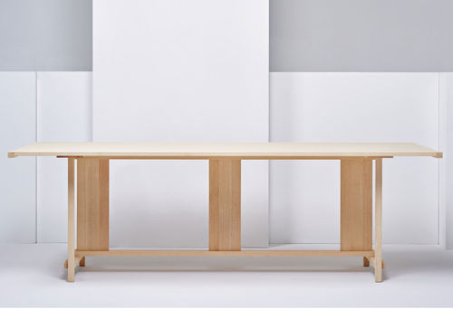Table contemporaine - CLERICI  - Mattiazzi - en frêne / avec piètement en bois / rectangulaire