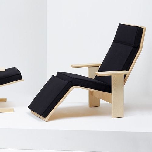 Chaise longue contemporaine - QUINDICI - Mattiazzi - en tissu / en cuir / en frêne