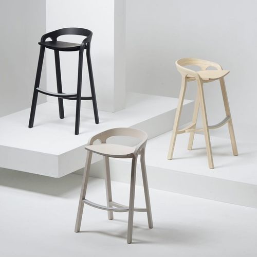 Chaise de bar contemporaine - SHE SAID - Mattiazzi - d'intérieur / en tissu / avec piètement en frêne