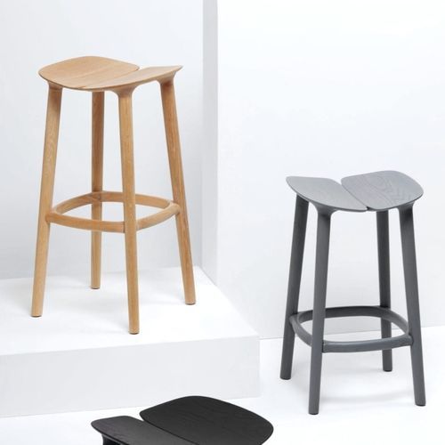 Tabouret de bar contemporain - OSSO  - Mattiazzi - en chêne / en frêne / avec piètement en bois