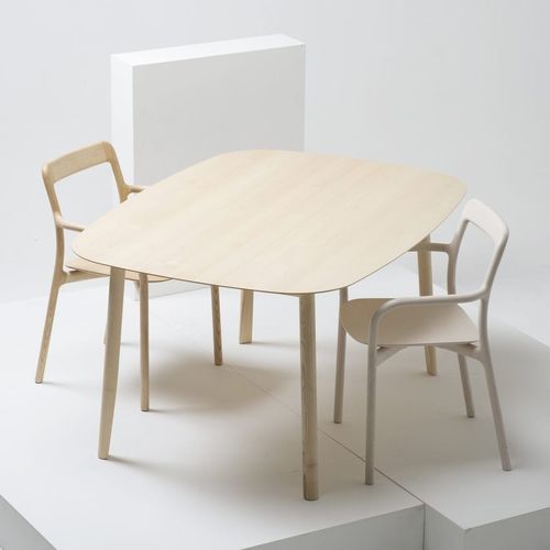 Table contemporaine - BRANCA - Mattiazzi - en frêne / en MDF laqué / avec piètement en bois