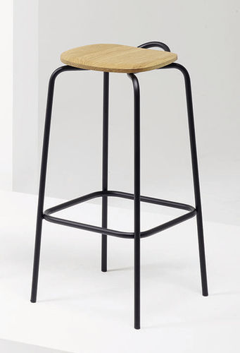 Tabouret de bar contemporain - FORCINA  - Mattiazzi - en chêne / en frêne / avec piètement en acier inoxydable