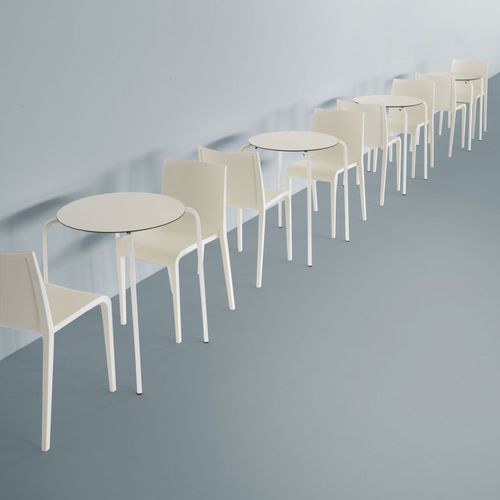 Table contemporaine - NX 519 - et al. - en acier / ronde / empilable