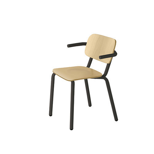 Chaise contemporaine - Hull 628 - et al. - d'intérieur / en hêtre / avec piètement en acier