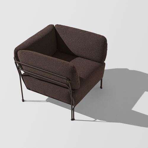 Fauteuil contemporain - Ari 1312 - et al. - en tissu / en acier / rouge