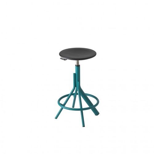 Tabouret de bar contemporain - Main 1120  - et al. - en frêne / avec piètement en acier / 4 pieds
