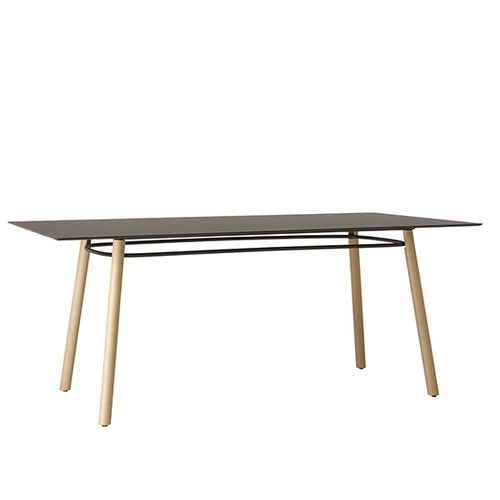 Table contemporaine - Agami 1181 - et al. - en acier / avec piètement en hêtre / rectangulaire