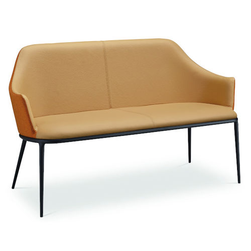 Banquette contemporaine - LEA DV M TS - MIDJ - en tissu / en cuir / en acier laqué