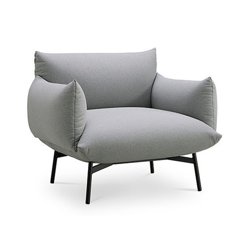 Fauteuil contemporain - AREA P_BR M TS - MIDJ - en tissu / en métal peint / gris
