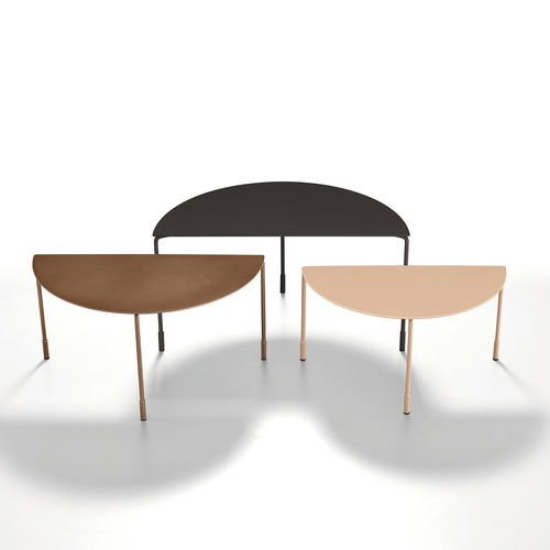 Table basse contemporaine - HOODI - MIDJ - en métal / en cuir / avec piètement en métal