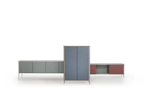 Buffet contemporain - LEA - MIDJ - en MDF laqué / en MDF / en verre
