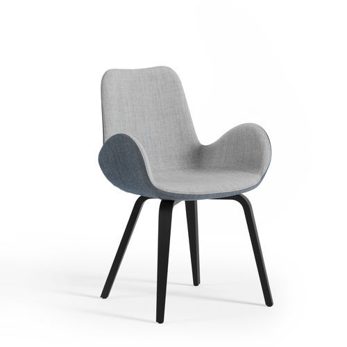 Fauteuil contemporain - Dalia PB L_N TS - MIDJ - en tissu / en cuir / en bois