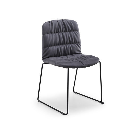 Chaise contemporaine - Liù S M TS2_T - MIDJ - d'intérieur / en tissu / avec piètement en métal