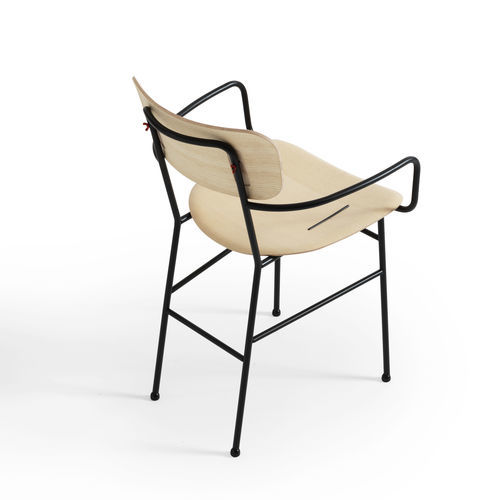 Chaise contemporaine - Piuma P M LG - MIDJ - d'intérieur / en tissu / en cuir
