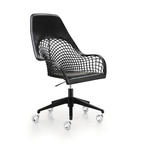 Fauteuil de bureau contemporain - Guapa DPA M CU - MIDJ - en cuir / en métal / avec dossier haut