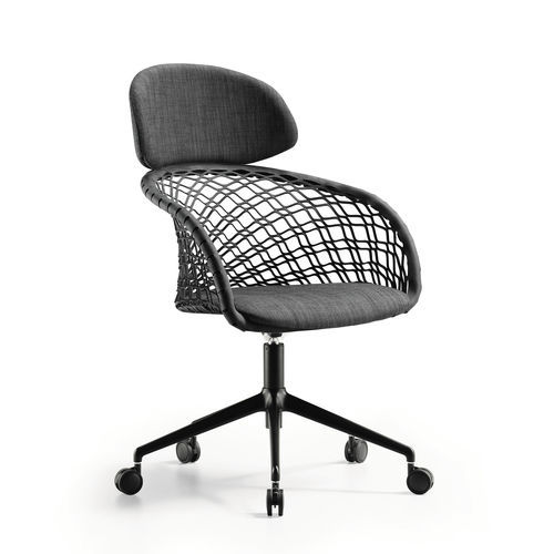 Fauteuil de bureau contemporain - P47 DPA TS-CU - MIDJ - en tissu / en cuir / en métal