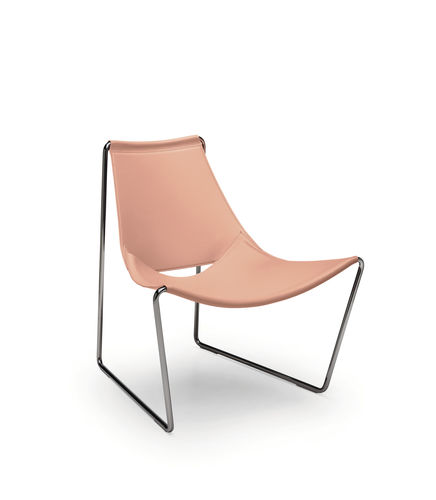 Fauteuil contemporain - Apelle AT M CU - MIDJ - en cuir / en métal / tapissé
