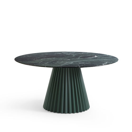 Table à manger contemporaine - Plissé - MIDJ - en placage de bois / en céramique / en marbre