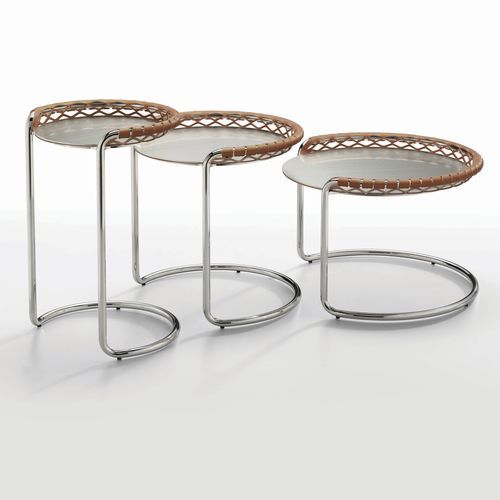 Table basse contemporaine - P47 CT - MIDJ - en métal / avec piètement en acier / ronde