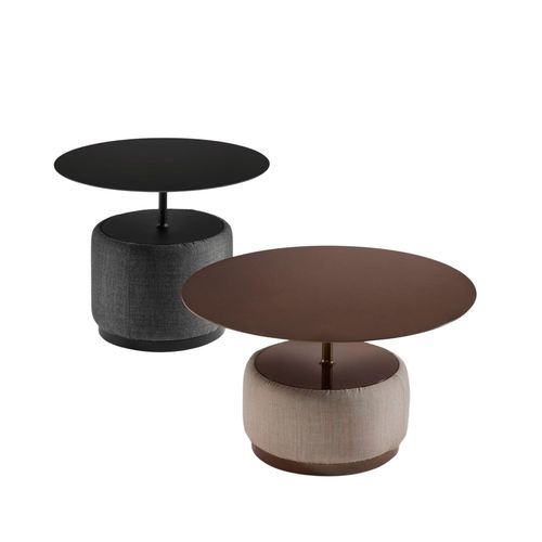 Table basse contemporaine - Bloom - MIDJ - en acier / en HPL / avec piètement en cuir