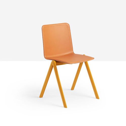 Chaise design original - Stack S PP_CU - MIDJ - d'intérieur / en cuir / en polypropylène