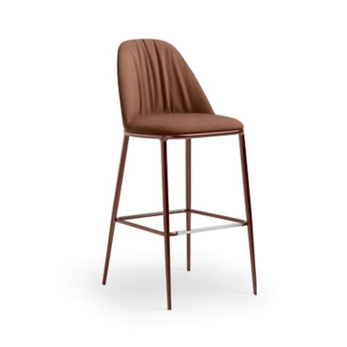 Chaise de bar contemporaine - Lea Deluxe H65/75 - MIDJ - d'intérieur / en tissu / en cuir