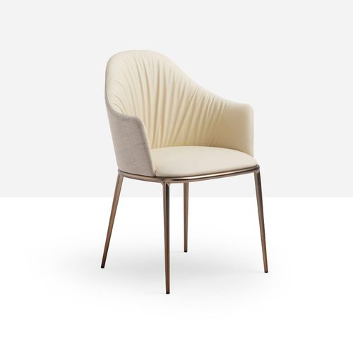 Chaise contemporaine - Lea Deluxe P M TS - MIDJ - pour salon / en tissu / en cuir