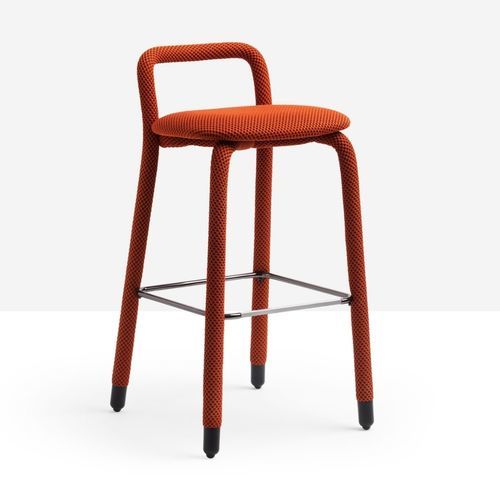 Chaise de bar contemporaine - Pippi R_TS - MIDJ - d'intérieur / en tissu / avec piètement en acier