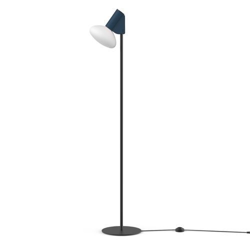 Lampe sur pied - Mug F - MIDJ - en métal peint / en verre / en cuir