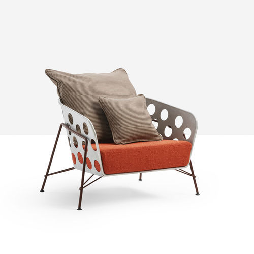 Fauteuil contemporain - Bolle AP M TS - MIDJ - en tissu / en métal / avec coussin amovible