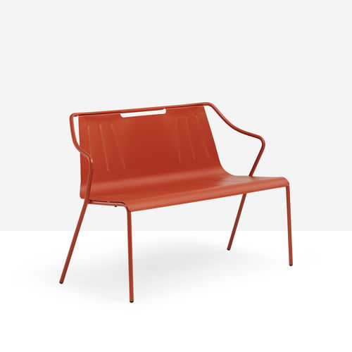 Banc contemporain - Ola BN M - MIDJ - en acier laqué / avec dossier / avec accoudoirs