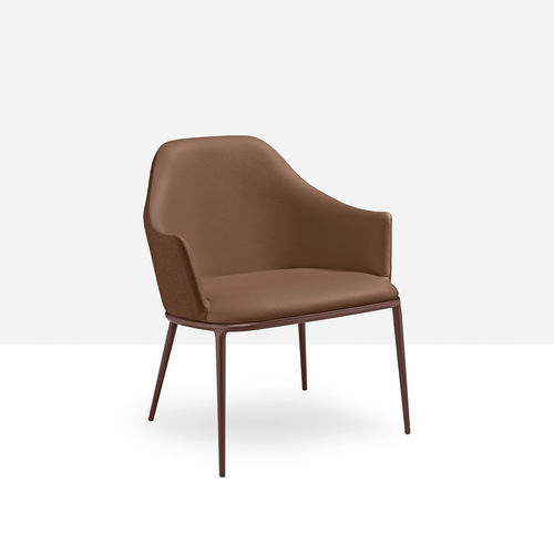 Fauteuil contemporain - LEA AP M TS - MIDJ - en tissu / en cuir / en acier laqué