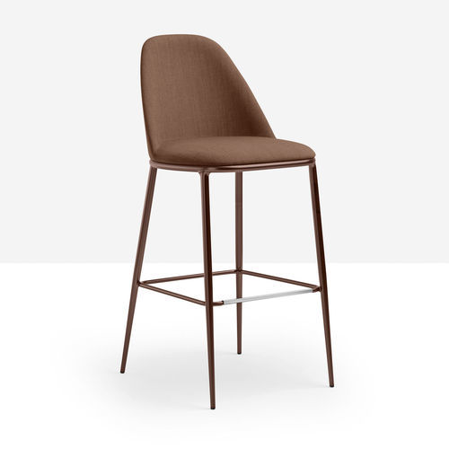 Chaise de bar contemporaine - Lea H76/H75 - MIDJ - d'intérieur / en cuir / avec piètement en métal