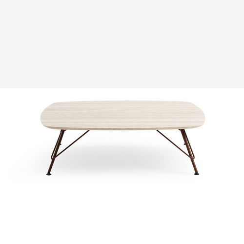 Table basse contemporaine - Bolle - MIDJ - en HPL / en marbre / avec piètement en métal