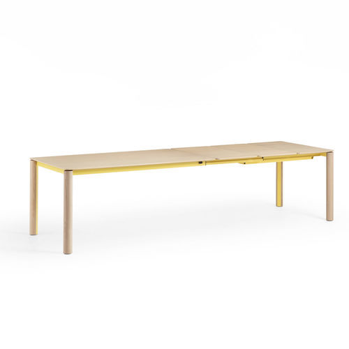 Table design original - Woody - MIDJ - en placage de bois / en verre / en stratifié