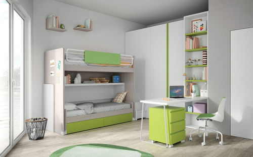 Lit superposé - EVO 23 SALVASPAZIO - Mistral - simple / contemporain / avec étagère
