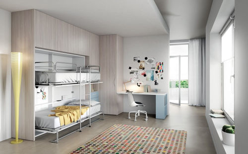 Lit escamotable - EVO 33 SALVASPAZIO - Mistral - superposé / simple / contemporain