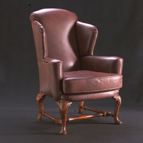 Fauteuil de style - ART. 199 - Bertelè - en cuir / à oreilles / bergère