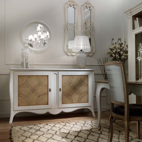 Buffet classique - ART. CT110 - Mobili Busatto - en bois laqué / blanc / marron