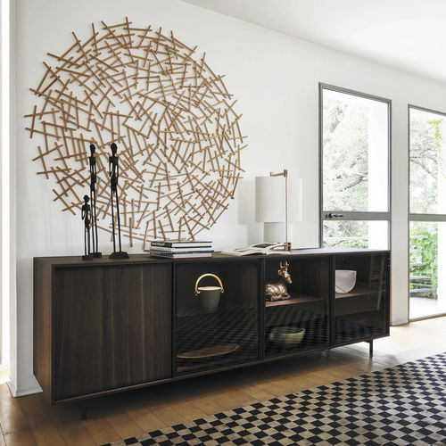 Buffet contemporain - SCRIGNO C5C08 - SANGIACOMO - en chêne / en placage de bois / en métal laqué