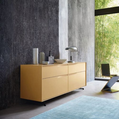 Buffet contemporain - VELA C5C11 - SANGIACOMO - en bois laqué mat / en métal laqué / marron