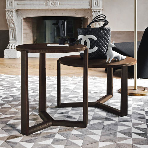 Table d'appoint contemporaine - SANGIACOMO - en chêne / en placage de bois / avec piètement en chêne