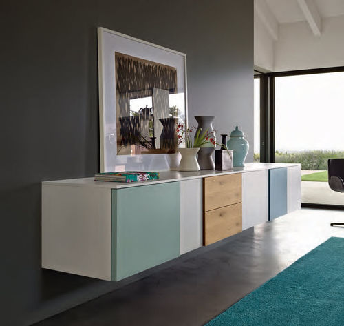 Buffet mural - INCONTRO C5C04 - SANGIACOMO - contemporain / en chêne / en placage de bois