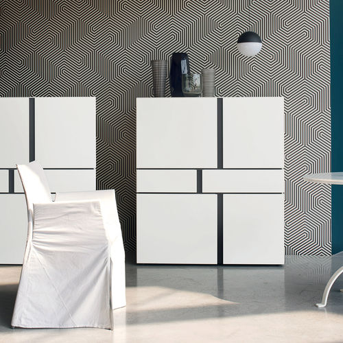 Buffet haut - ABACO C5C12 - SANGIACOMO - contemporain / en bois laqué mat / avec tiroirs