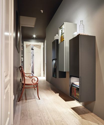 Meuble de rangement mural - LAMPO SCRIGNO L6C29 - SANGIACOMO - contemporain / en verre / gris