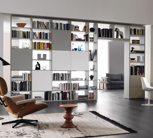 Bibliothèque paravent - MODO M6C93 - SANGIACOMO - contemporaine / pour le télétravail / en bois laqué mat